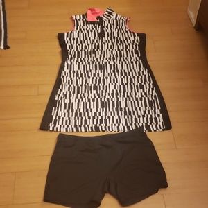 Tail golf dress with black spandex
